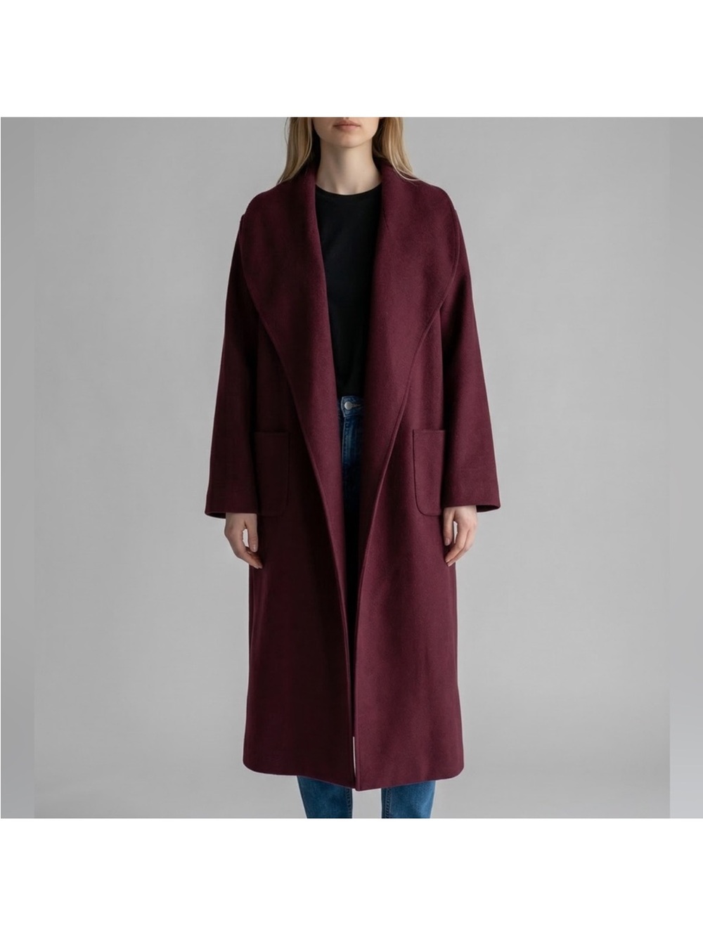 SER.O.YA Wool Coat in Burgundy